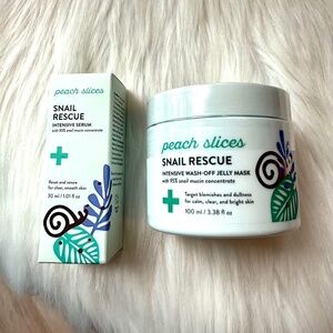 Peach Slices Snail Rescue Set: includes Intensive Serum and Jelly Mask (NIB/NWT)